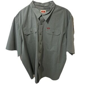 Wrangler Men's Short Sleeve Button-Down Shirt Size 3XL – Chambray Blue